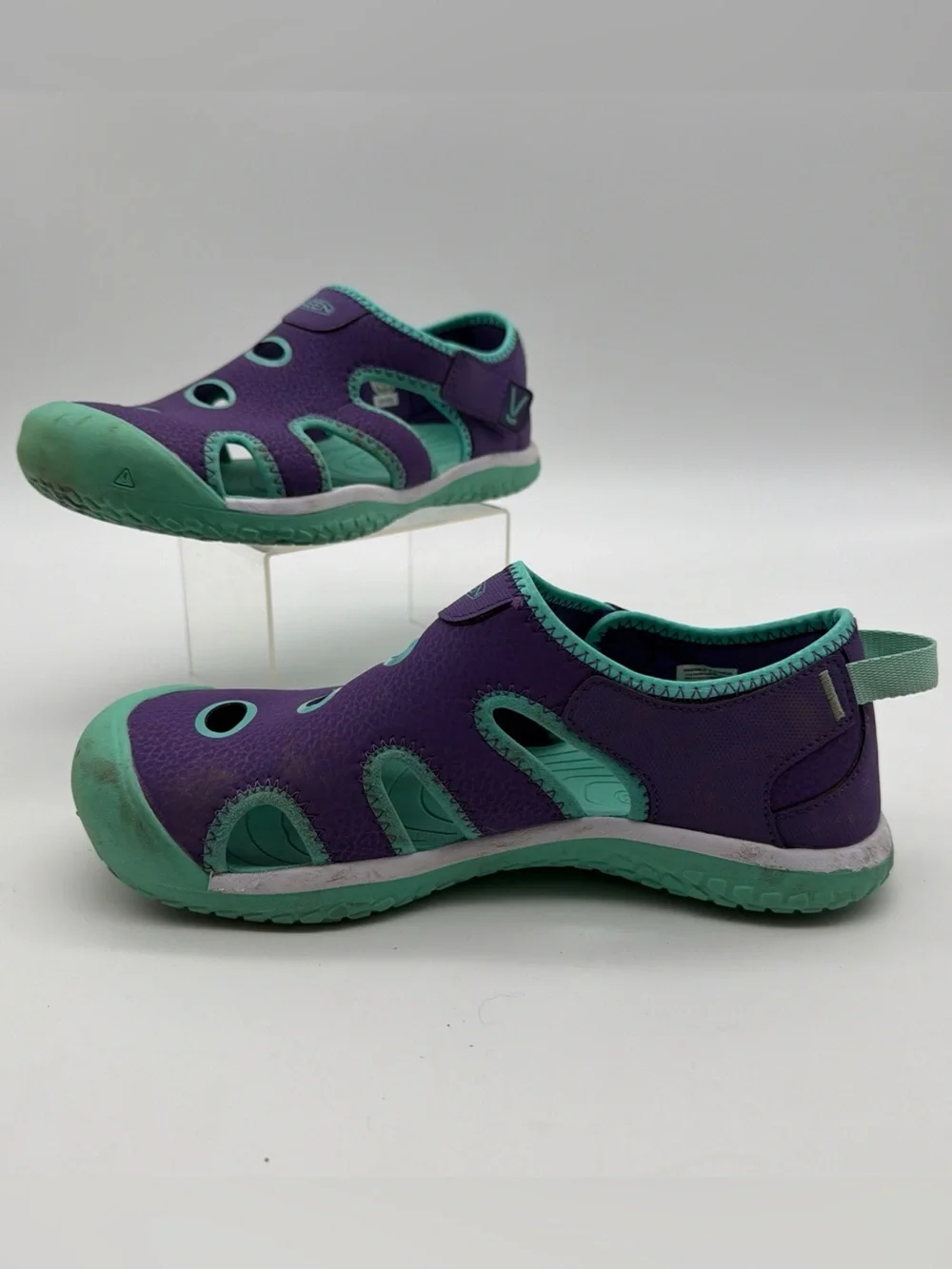 Keen Big Kids Stingray Sandals Youth 5 Purple Teal Waterproof Hook and Loop